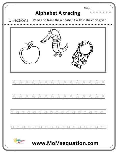 letter  tracing worksheets  kindergarten momsequation