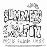 Coloring Summer Pages Camp Printable Popular sketch template