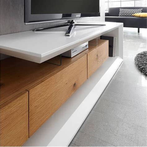 meubles tv meubles  rangements meuble tv design emerainville finition laquee blanc mat