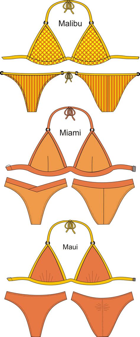 sewing patterns    classic triangle bikini tops   tangas