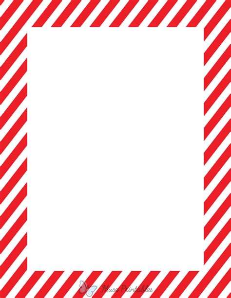 printable red  white diagonal striped page border
