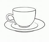 Cup Tea Coloring Colouring Clip Clipart Print Resource Use sketch template