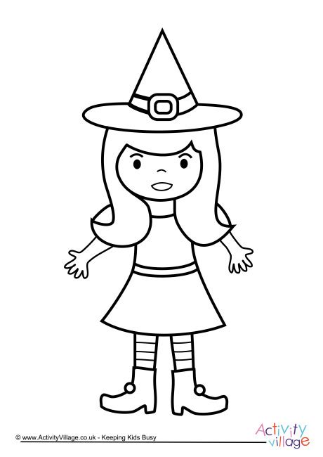 witch colouring page