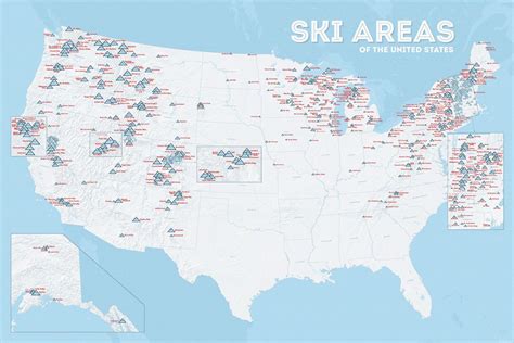 ski resorts map  poster ski area ski resort skiing