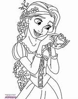 Rapunzel Coloring Tangled sketch template