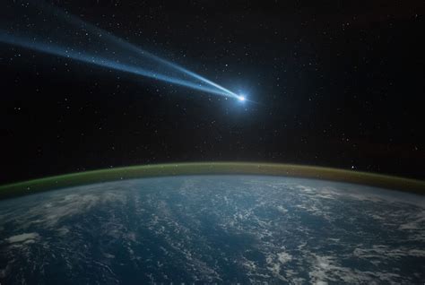 nasa shares photo    comet streaking  space