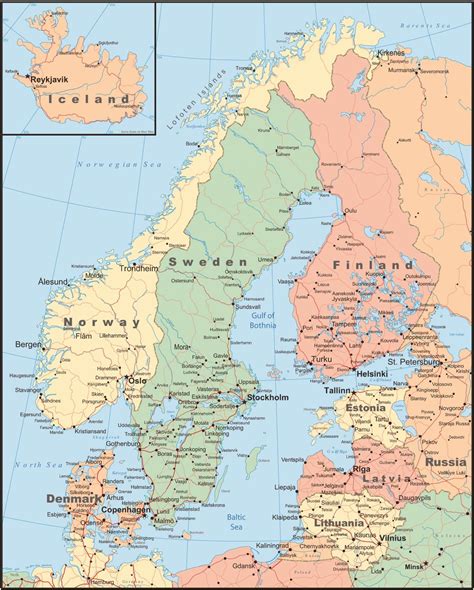 denmark country map map  denmark  surrounding countries northern europe europe