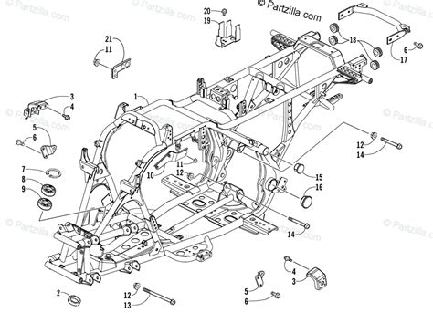 arctic cat atv  oem parts diagram  frame  related parts assembly partzillacom