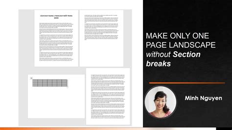 page landscape  section breaks