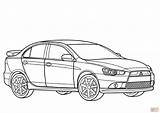 Mitsubishi Coloring Lancer Ralliart sketch template