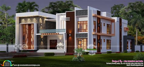 elevated contemporary home plan kerala home design  floor plans