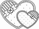 Valentine Hearts sketch template