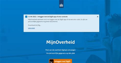 mijnoverheid inloggen met digid app  inloggen