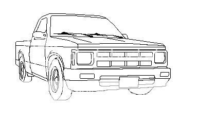 outline drawings  chevy  truck sketch coloring page