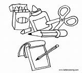 Supplies School Coloring Pages Kids Printable Color Print sketch template