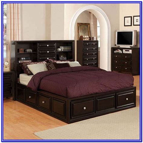 queen size captains bed  drawers bedroom home decorating ideas