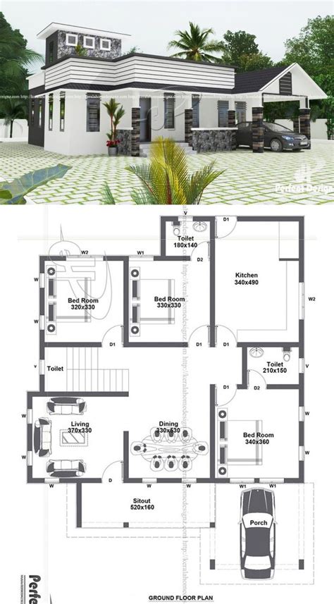 impressive bungalow  roof deck   resist  house model house plan