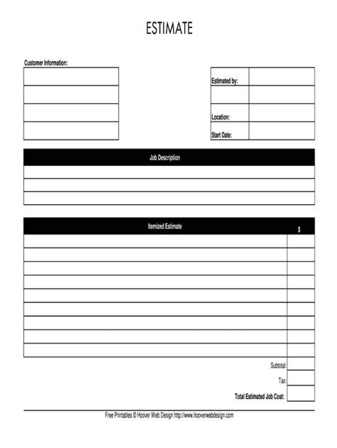 printable estimate forms   aashe