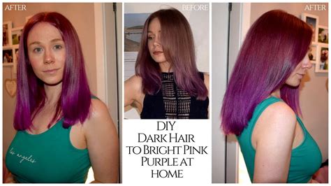 Dark Coloured Hair To Bright Pink How To Dye Your Hair Pink At Home