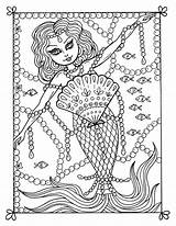 Pages Coloring Color Burlesque Adult Mermaid Etsy Blank sketch template