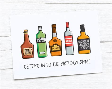 Alcohol Birthday Card Printable Cards