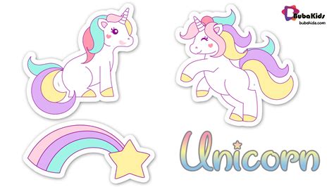 cute unicorn sticker template   printable bubakidscom