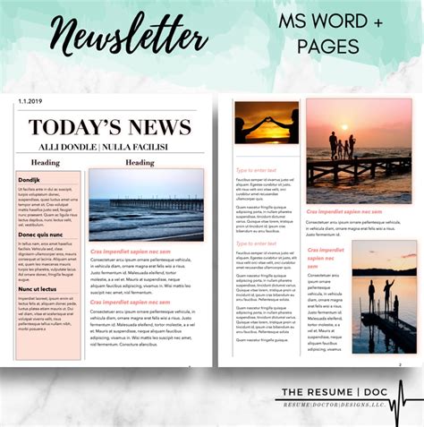 newsletter templates  pages retyhappy