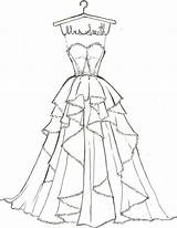 Coloring Dress Pages Dresses Fashion Kids Wedding Drawings Color Cute Print Sketch Draw Hanger Ruffles Sketches Bride Olds Year sketch template