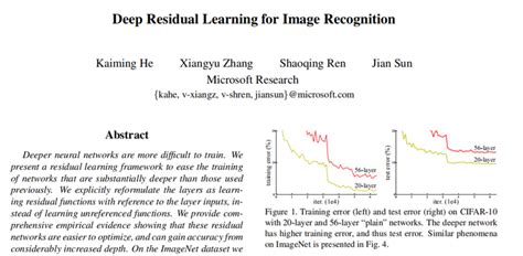 深度学习经典论文分析（六） Deep Residual Learning For Image Recognition 知乎