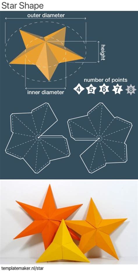 star shape templatemakernl paper crafts origami origami crafts