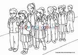 Line Colouring Wait Pages School Coloring Rules Activityvillage Village Activity Girl Paper Become Member Log sketch template