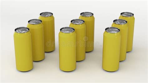 raw  yellow soda cans stock illustration illustration  juice