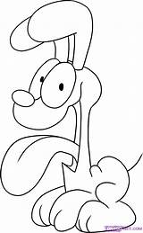 Draw Garfield Odie Cartoon Dog Coloring Drawing Pages Characters Step Easy Line Drawings Clipart Outline Tutorial Dragoart Library sketch template