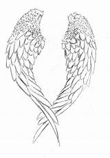 Angel Wings Wing Coloring Tattoo Pages Drawing Tattoos Easy Drawings Alas Halo Heart Realistic Deviantart Az Draw Designs Simple Dibujos sketch template