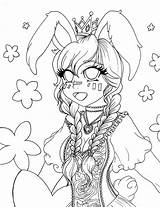 Girl Coloring Pages Ears Bunny Cute Printable sketch template