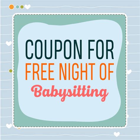 printable babysitting coupons templates printable vouchers printable