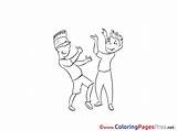 Coloring Pages Dancing Boys Sheet Title sketch template