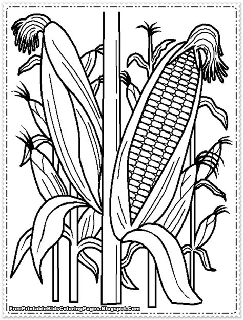 corn coloring pages printable  printable kids coloring pages
