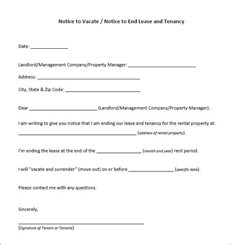 sample eviction notice forms  ms word   printable