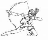 Coloring Hunger Katniss Panem Tribute Arrows sketch template