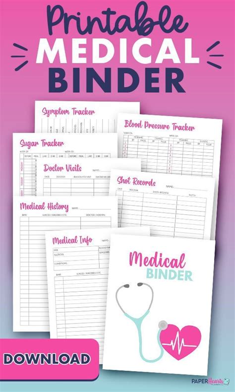 medical binder printable medical binder medical printables family