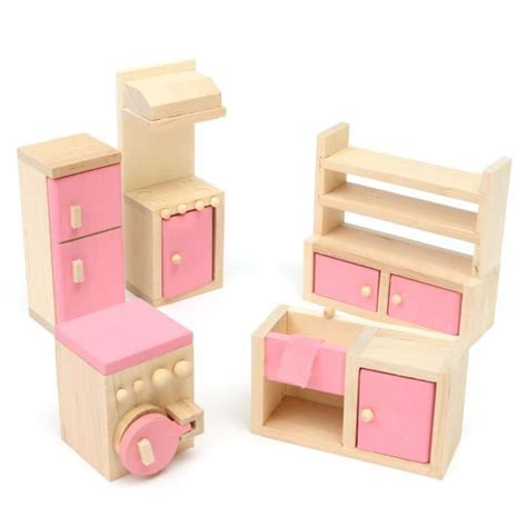 meuble poupee mobilier maison diette bois jouet enfant barbie cuisine achat vente maison