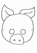 Mask Masks Pig Printable Print Craft Coloring Animal Color Kids sketch template