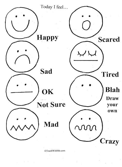 printable worksheets  emotions