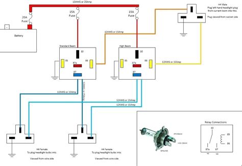 headlight wiring diagram  relay