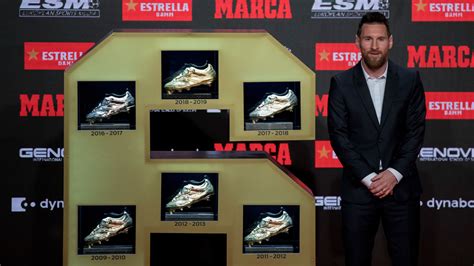 lionel messi marks supremacy with 6th golden shoe india tv