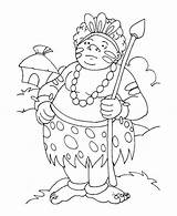 Coloring Hunter Fat Indian sketch template