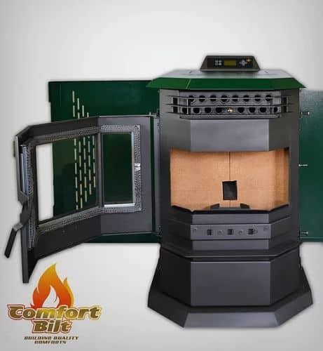 comfortbilt hpss pellet stove wremote  trim green fireplacesscom
