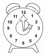 Clock Coloring Pages Outline Alarm Smiling Color sketch template