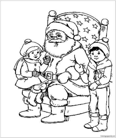 christmas santa coloring pages  kids